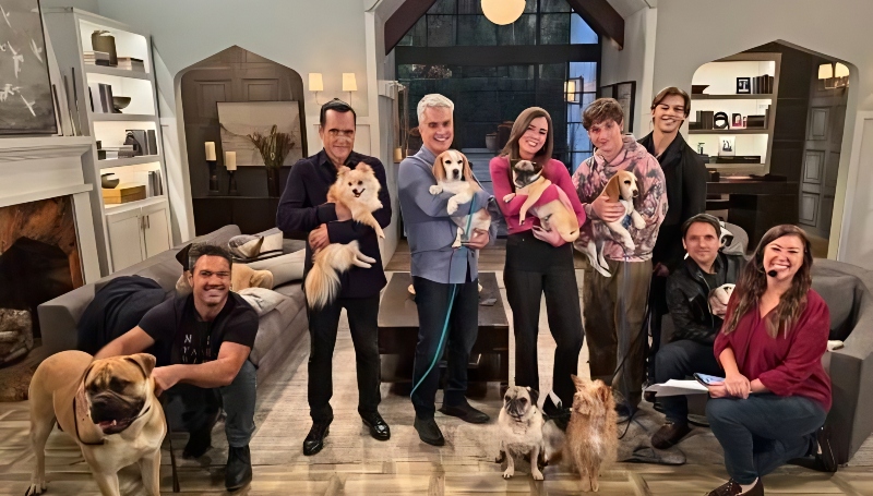 The cast with the rescued lab dogs- @generalhospitalabc - Instagram